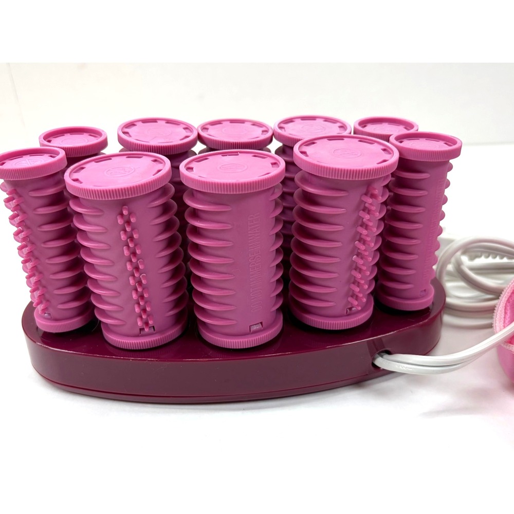 Conair Curls On The Go Hot Rollers 10 Pink NO CLIPS Travel Pageant Cheer TESTED - Picture 7 of 12